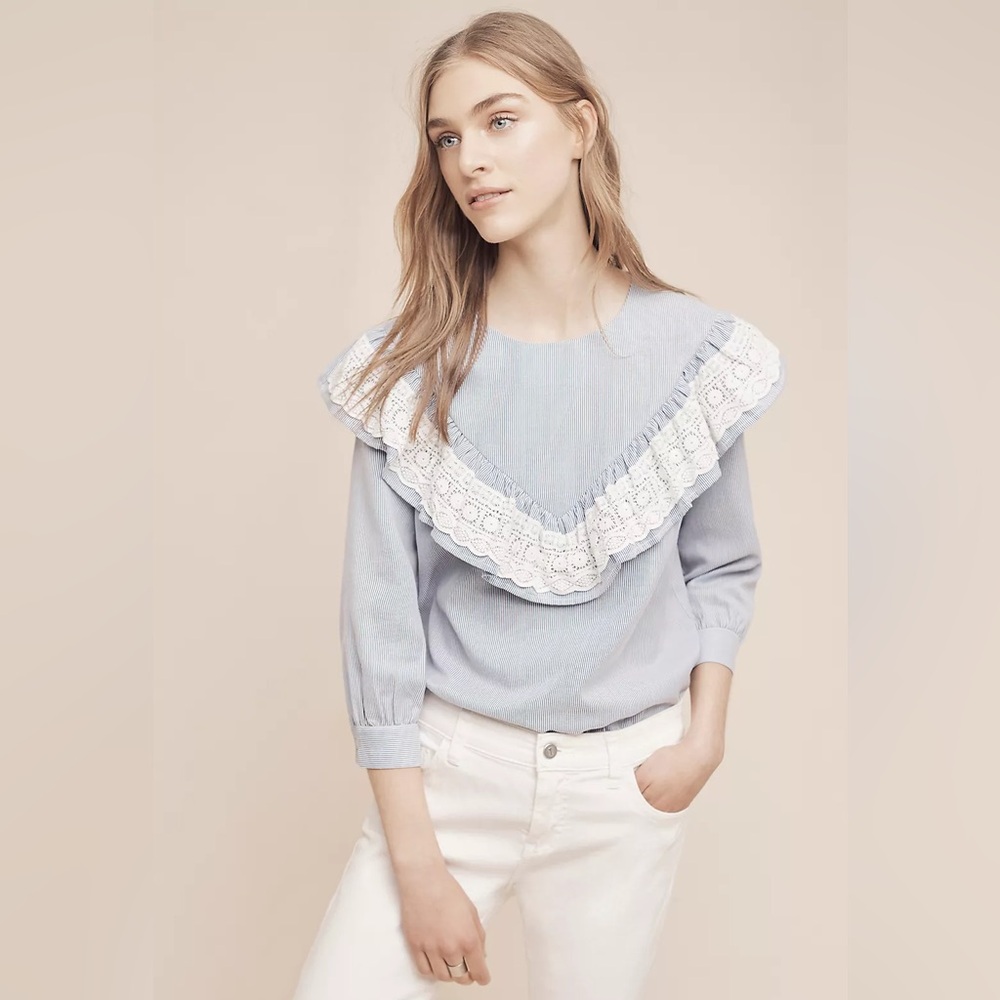 NWT Anthropologie Maeve Kitterby Ruffle Top